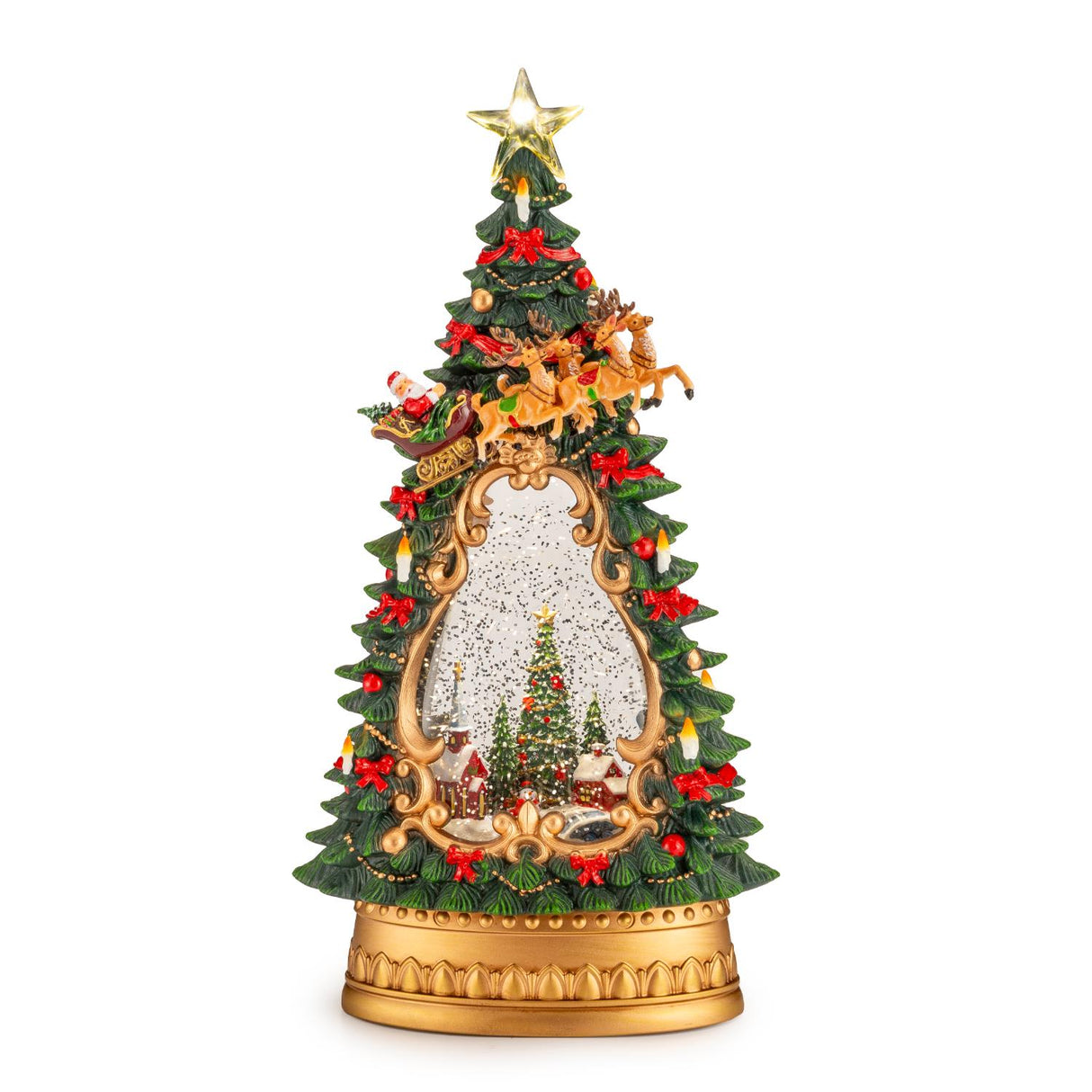 PALAIS ROYAL Carillon Natalizio Albero di Natale con Musica Movimento e LED 35cm