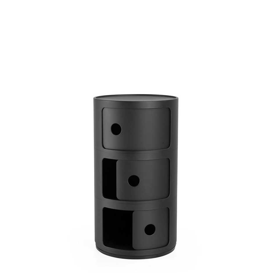 KARTELL Componibili Recycled Nero Opaco 58,5x32cm Contenitore 2 Cassetti