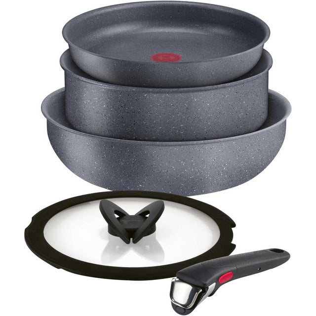 Set pentole Ingenio Mineralis Lagostina alluminio effetto marmorizzato 5 pezzi