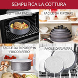 LAGOSTINA Ingenio Minerals Set 5 Pezzi Padelle con Manico Rimovibile 24-26cm Alluminio
