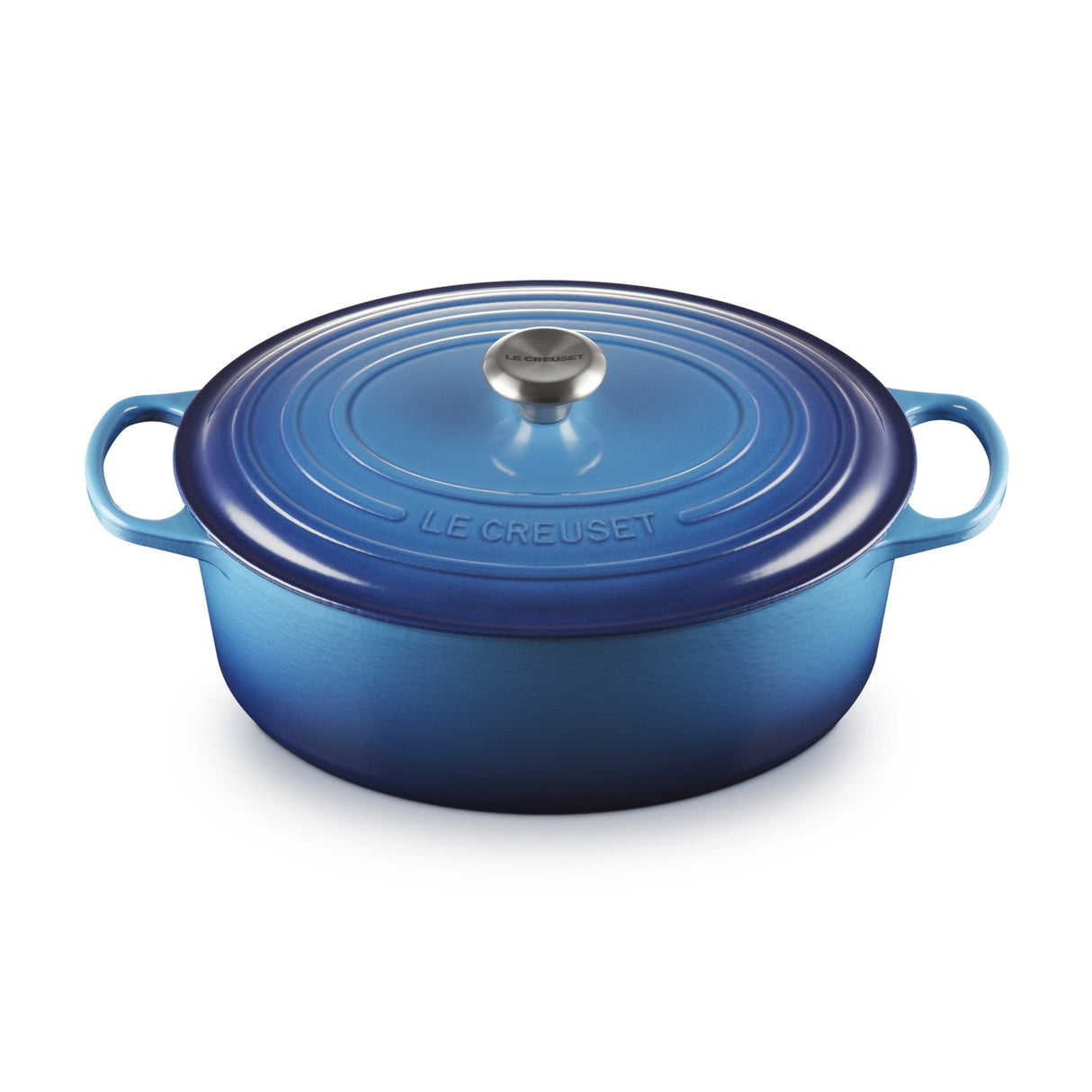 LE CREUSET Cocotte Ovale Evolution 33cm Azure Blu Ghisa Vetrificata