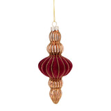 BIANCHI DINO Pendaglio per Albero di Natale in Vetro 15,5cm Burgundy Oro