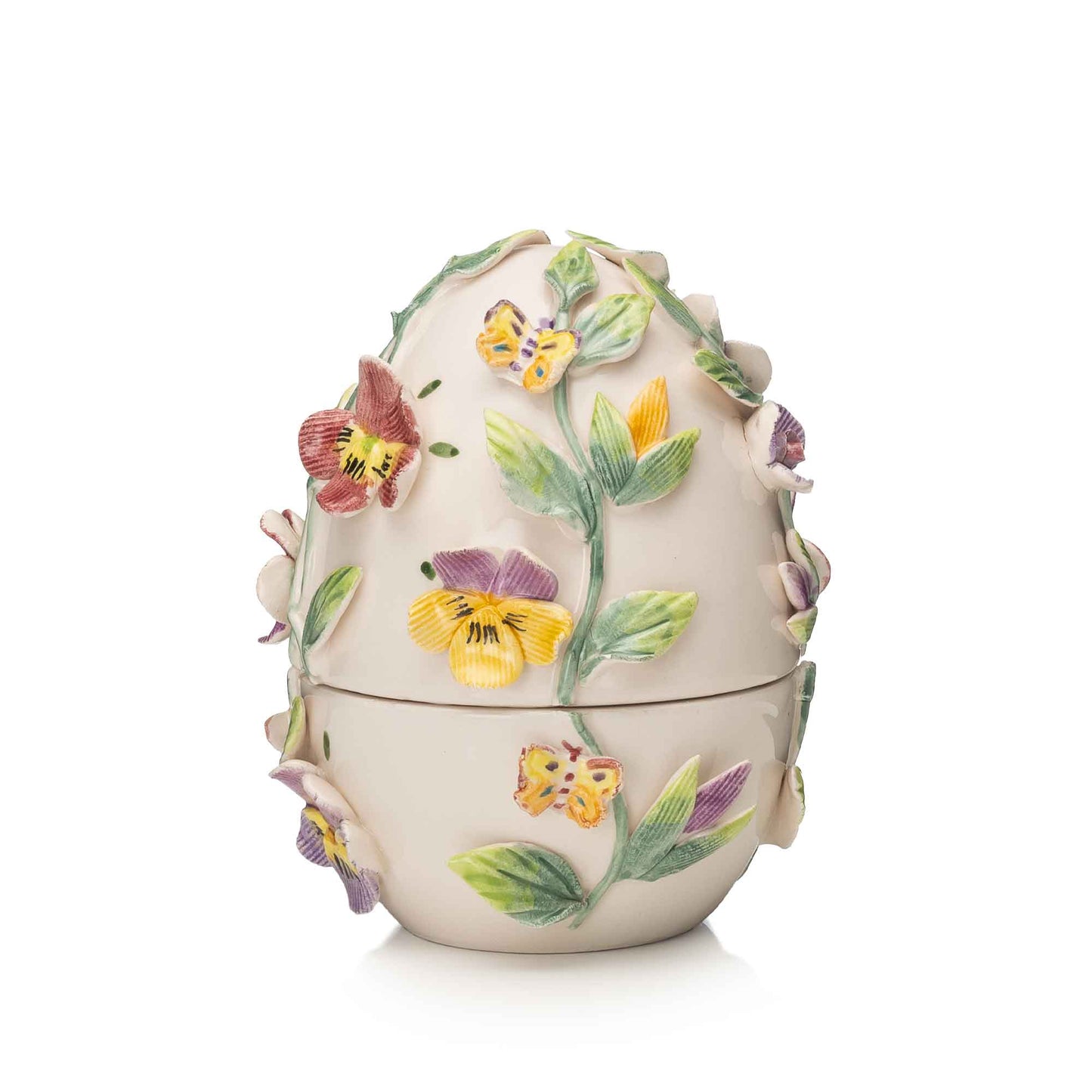 PALAIS ROYAL Scatola Violette Uovo Decorazione Pasqua 11cm Porcellana