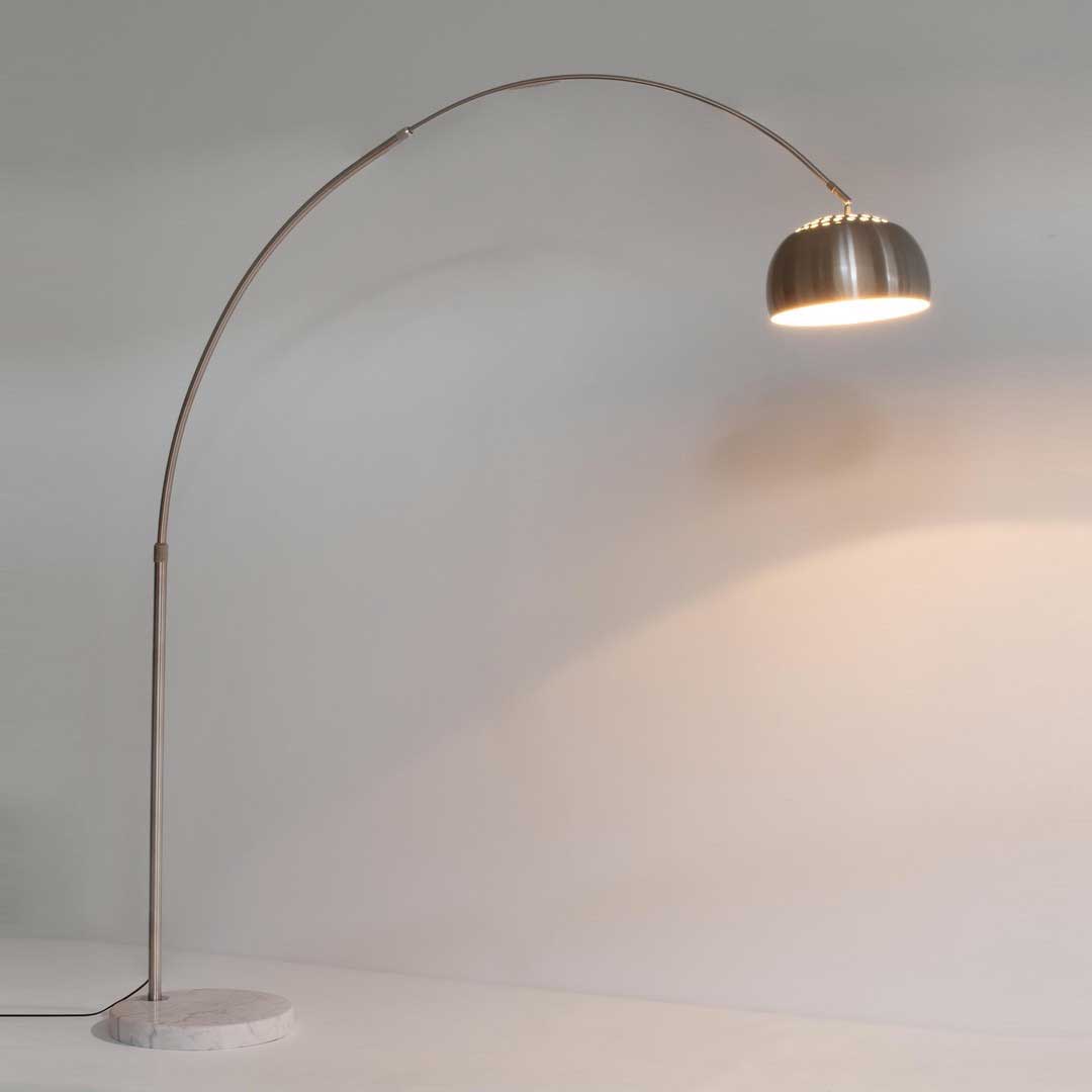 BIZZOTTO Lampada da Terra ad Arco Class 230cm Acciaio Base in Marmo