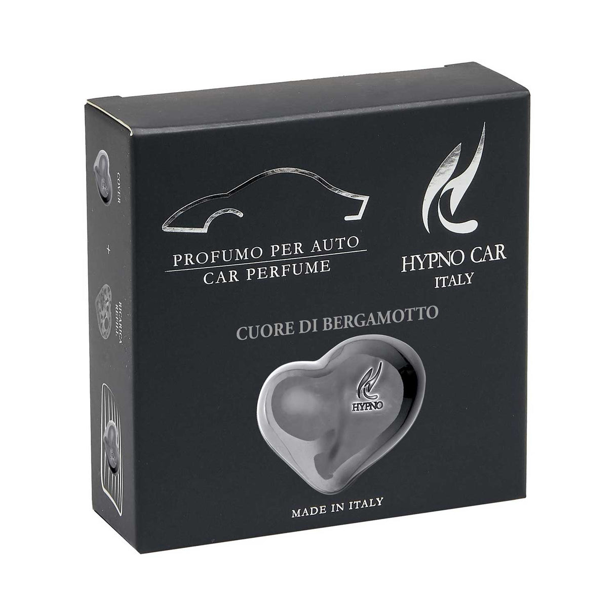 HYPNO CASA Profumatore Deodorante per Auto Luxury Cuore Grigio Cuore di Bergamotto