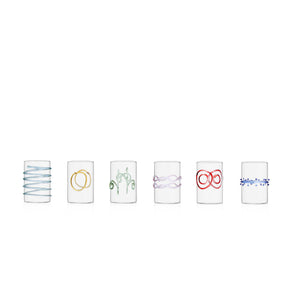 Set 6 bicchieri liquore Ichendorf Decò Arlecchino in vetro borosilicato