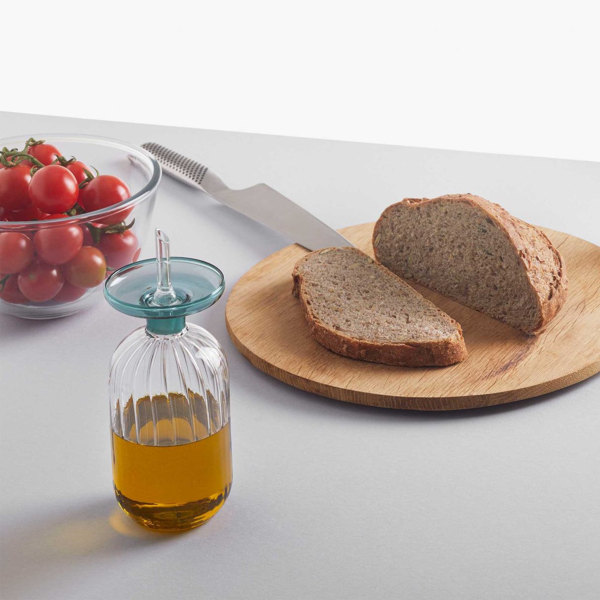 ICHENDORF Lotus Oliera Alta Blu 350ml Vetro Borosilicato