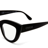 OKKIA Claudia Big Cat Eye Occhiali da Lettura Donna Nero +1.00
