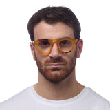 OKKIA Zeno Round Occhiali da Lettura Unisex Giallo +2.50