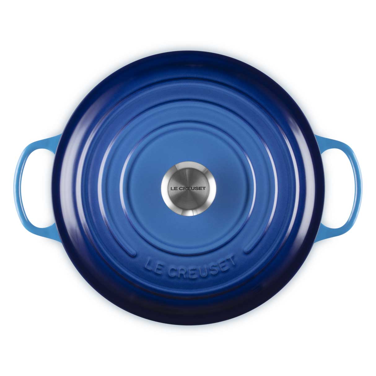 LE CREUSET Cocotte Rotonda Evolution 28cm Azure Blu Ghisa Vetrificata
