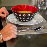 GUZZINI Le Murrine Ciotola Insalatiera 20cm Nero Rosso Plastica