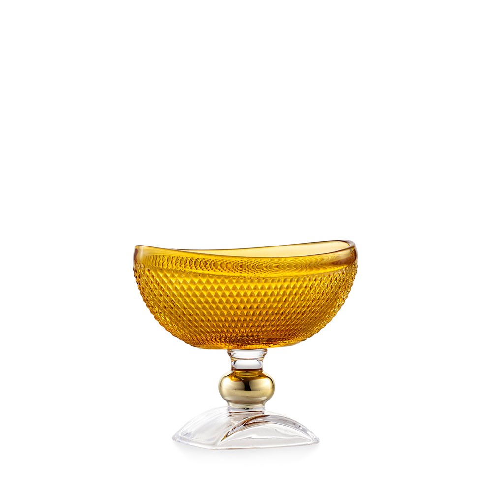 EMÒ ITALIA Le Charme Ciotola Alzata Decorativa Ambra 12x14cm Vetro