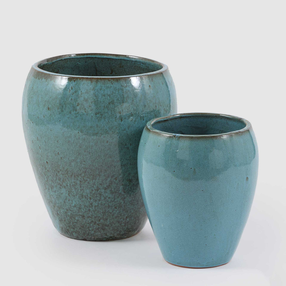 Vaso porta piante Glaze EDG in ceramica turchese smaltata 42x37 cm