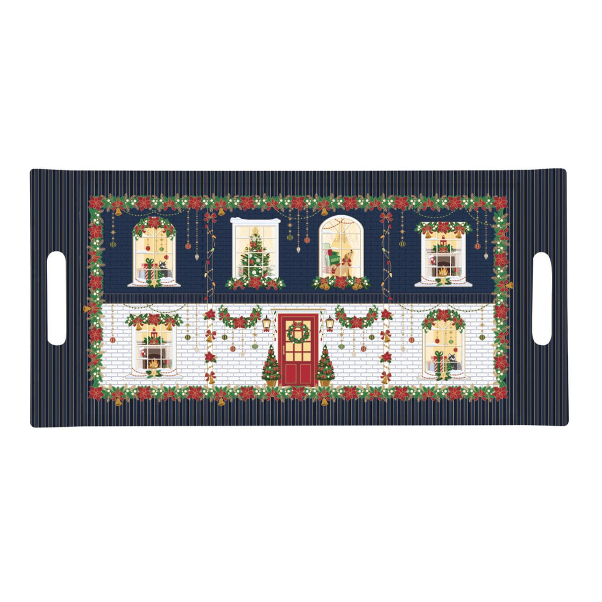 EASY LIFE Festive Avenue Vassoio con Manici Natalizio 40X19cm Melamina