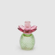 Portacandela Flower EDG in vetro color malva e stelo verde 16x12 cm
