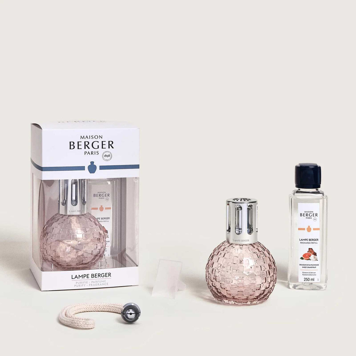 LAMPE BERGER Lampada Catalitica Cofanetto Disco Rose con Flacone 250ml Douceur de Pamplemousse