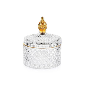 Scatola portabonbon Emò Italia in vetro con dettagli oro 10,5x13,5 cm