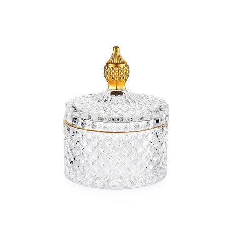 Scatola portabonbon Emò Italia in vetro con dettagli oro 10,5x13,5 cm