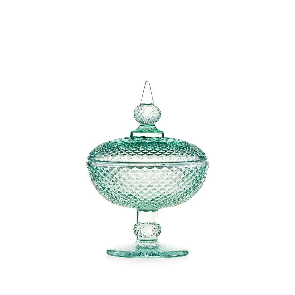 EMÒ ITALIA Convivium Alzata Scatola Porta Oggetti Verde 18X12,5cm Vetro