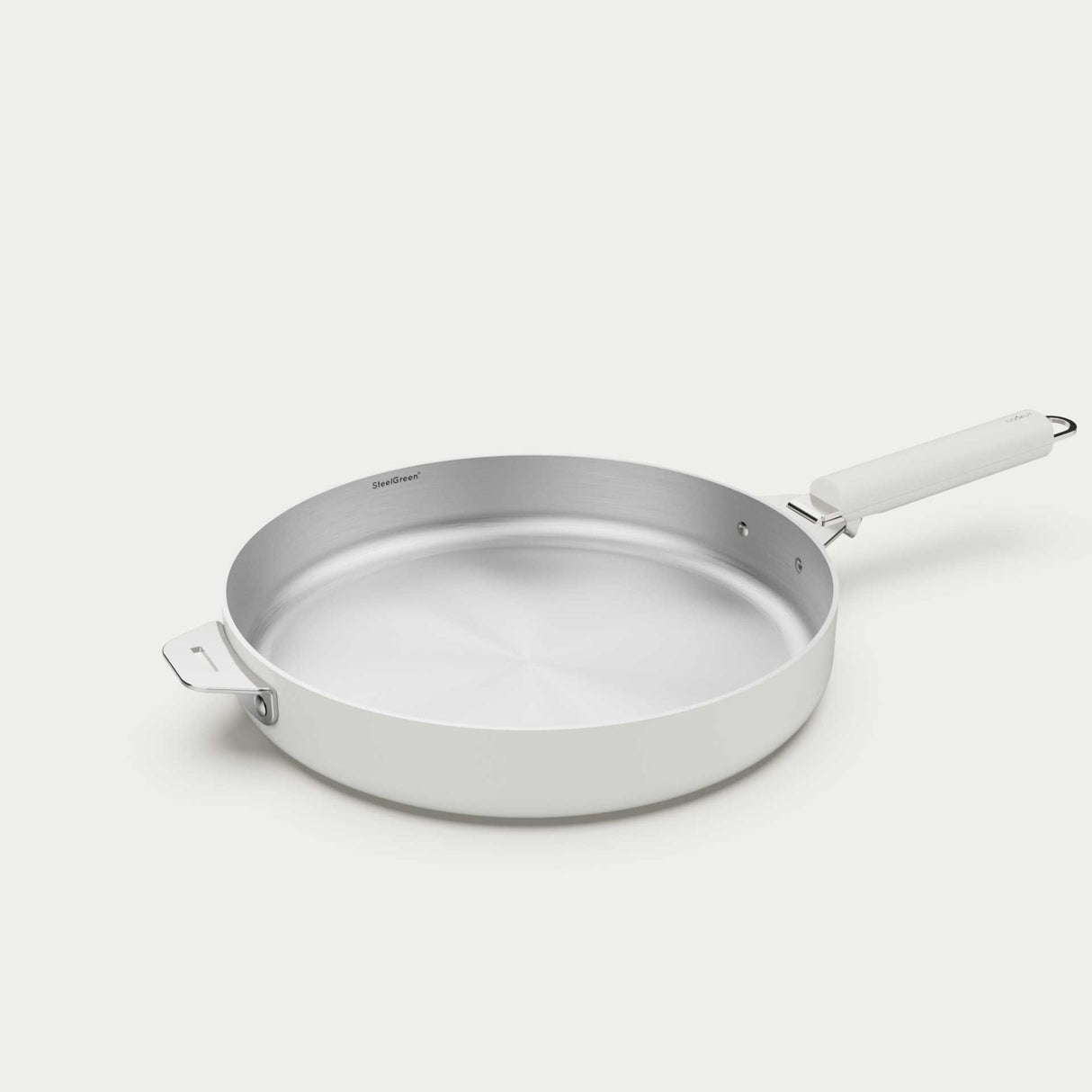 COOKUT La Meravigliosa Padella con Manici 28cm Bianco Acciaio Inox