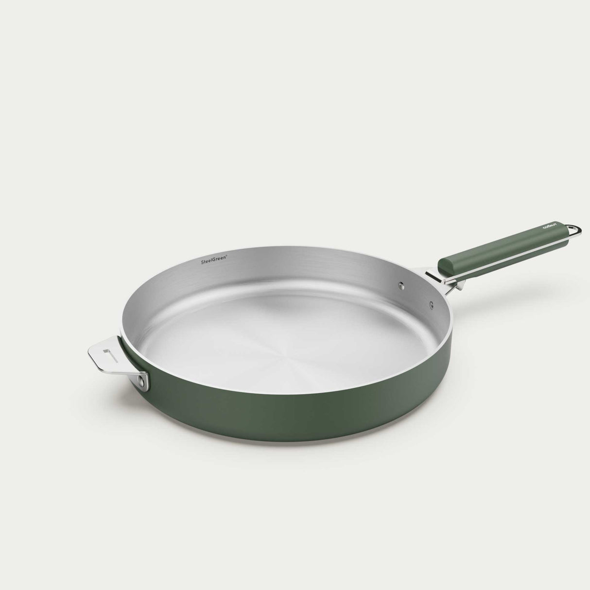 COOKUT La Meravigliosa Padella con Manici 28cm Verde Acciaio Inox