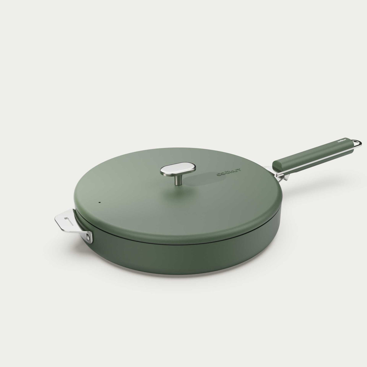 COOKUT La Meravigliosa Padella con Manici 28cm Verde Acciaio Inox