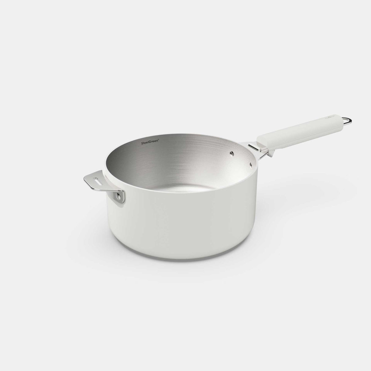 COOKUT La Meravigliosa Pentola Casseruola con Manici 20cm Bianco Acciaio Inox