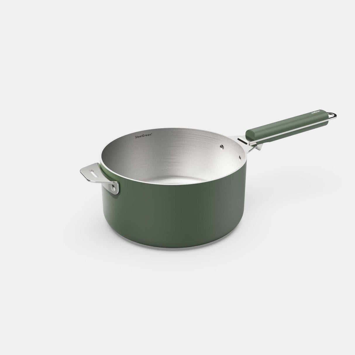 COOKUT La Meravigliosa Pentola Casseruola con Manici 20cm Verde Acciaio Inox