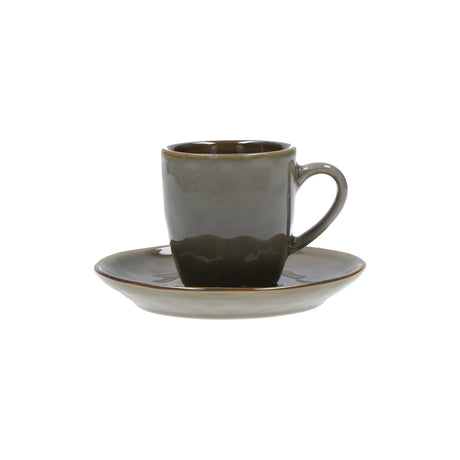 ROSE & TULIPANI Tazzina Caffè Grigio Tortora con Piatto 90cc R134200015