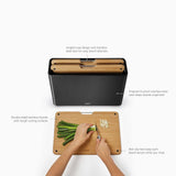 JOSEPH JOSEPH Folio Set 3 Taglieri in Bamboo con Cover in Acciaio Nero