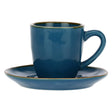 Tazzina caffè con piattino Rose & Tulipani in stoneware blu 90 ml