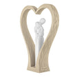 Scultura coppia cuore Bongelli Preziosi in resina color nocciola 18 cm