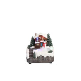 Villaggio di Natale Timstor animato con pupazzo di neve e luci LED 13,5 cm