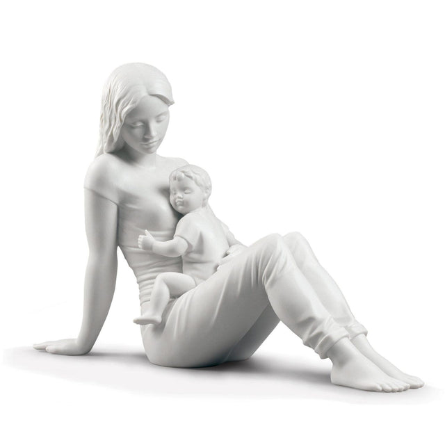 Lladró Figurina L'Amore di Una Madre Bianco Opaco 25x36cm Porcellana