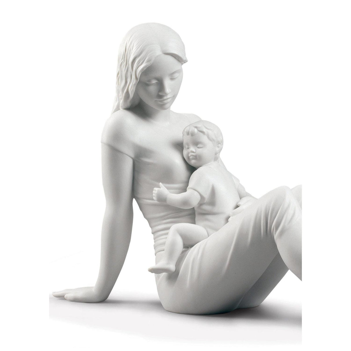Lladró Figurina L'Amore di Una Madre Bianco Opaco 25x36cm Porcellana