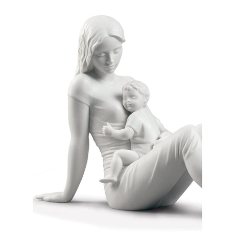 Lladró Figurina L'Amore di Una Madre Bianco Opaco 25x36cm Porcellana