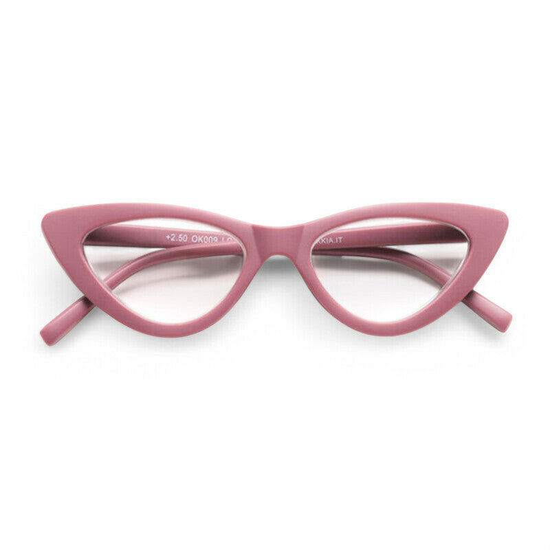 OKKIA Adriana Small Cat Eye Occhiali da Lettura Donna Rosa +1.50