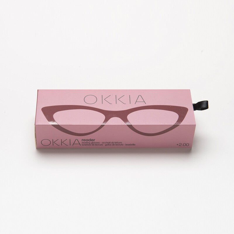 OKKIA Adriana Small Cat Eye Occhiali da Lettura Donna Rosa +1.50