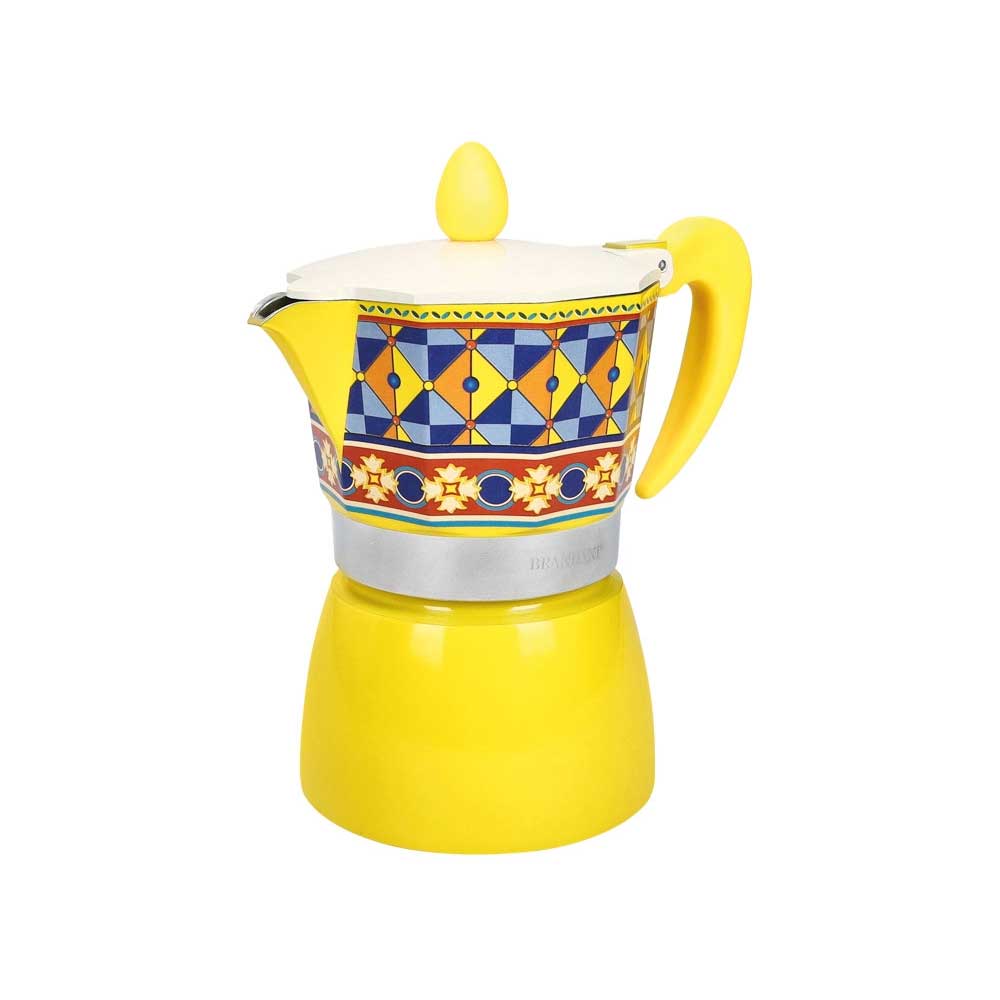 BRANDANI Caffettiera Filomena Gialla 3 Tazze Alluminio