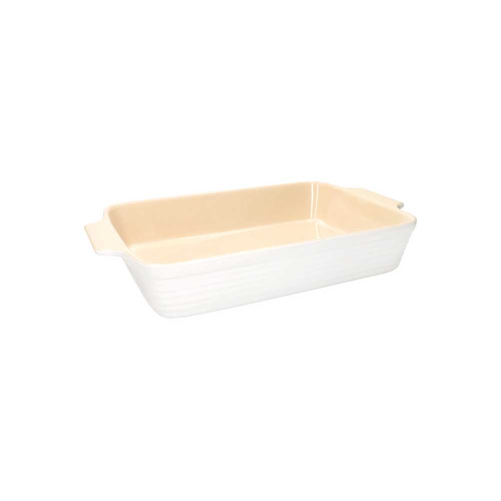 BRANDANI Pirofila Bianca con Manici Stoneware 44x27cm