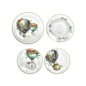 Servizio piatti Wonderland Brandani in porcellana bianca 18 pezzi