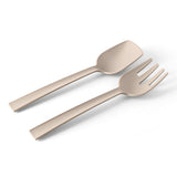 BLIM PLUS Posate per Insalata Paestum 29cm Moka Grey Grigio Made in Italy 100% Riciclabile
