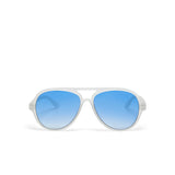OKKIA Alessio Occhiali da Sole Unisex Goccia Bianco Trasparente Gradiente Blu