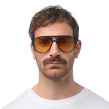 OKKIA Alessio Occhiali da Sole Unisex Goccia Bianco Nero Lenti Gialle