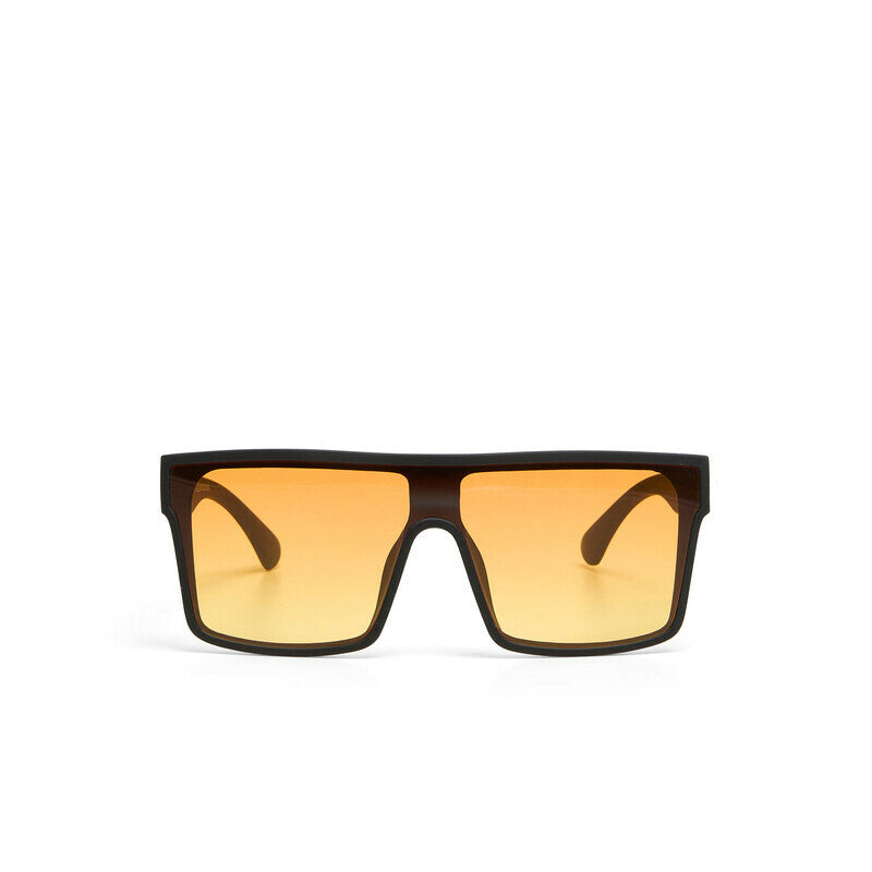 OKKIA Tokyo Occhiali da Sole Unisex Squadrato Nero Gradiente Giallo