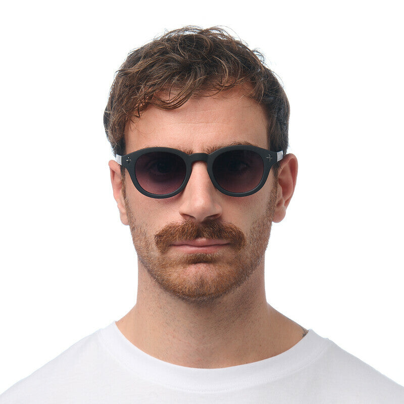 OKKIA Milano Occhiali da Sole Unisex Rotondo Nero