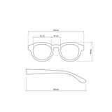 OKKIA Milano Occhiali da Sole Unisex Rotondo Nero