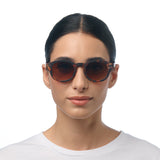 OKKIA Milano Occhiali da Sole Unisex Rotondo Avana