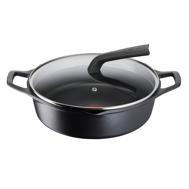 LAGOSTINA Aroma Casseruola Bassa 2 Maniglie Coperchio Alluminio Pressofuso 28cm