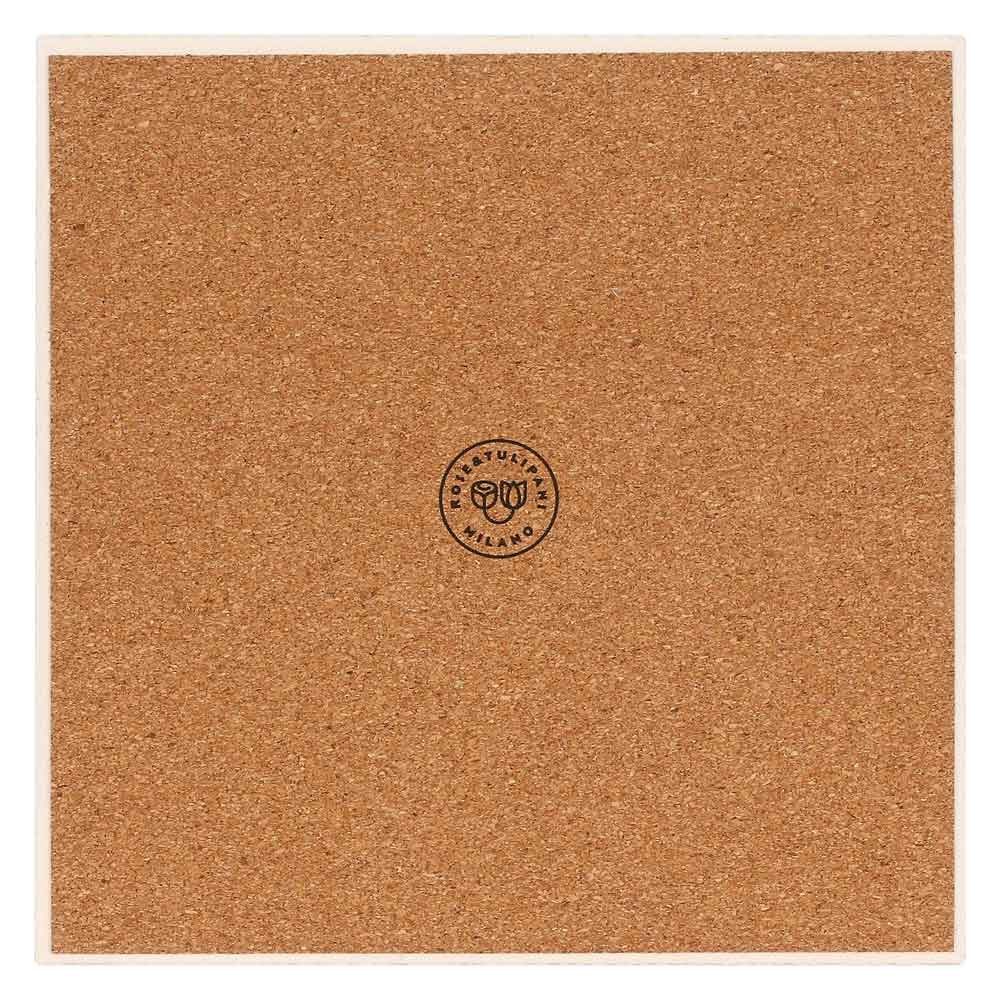 ROSE & TULIPANI Aumm Sottopentola Quadrato 20x20cm Ceramica e Sughero